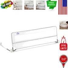 Extra Long 54-Inch Bed Guard Rail with Reinforced Safety System - Easy Setup