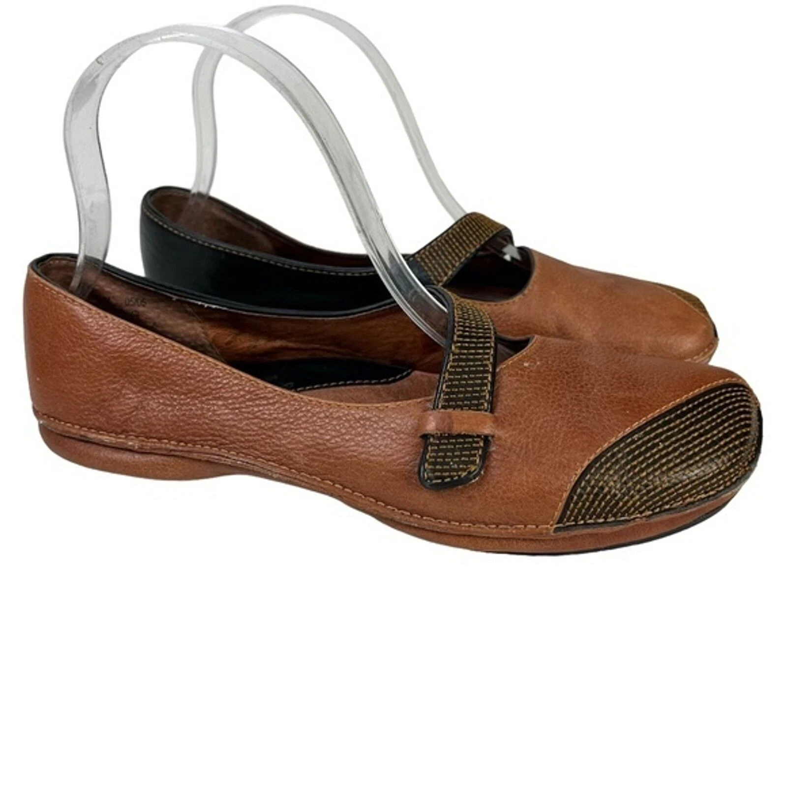 Mocassini bassi Clarks in vera pelle Mary Jane nero marrone scarpe casual taglia 6 5