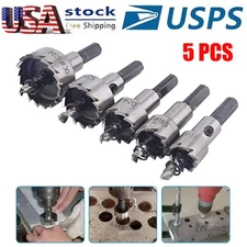 5PC Carbide Tip TCT Hole Saw Cutter Drill Bit Set For Steel Metal Alloy 16-30mm
