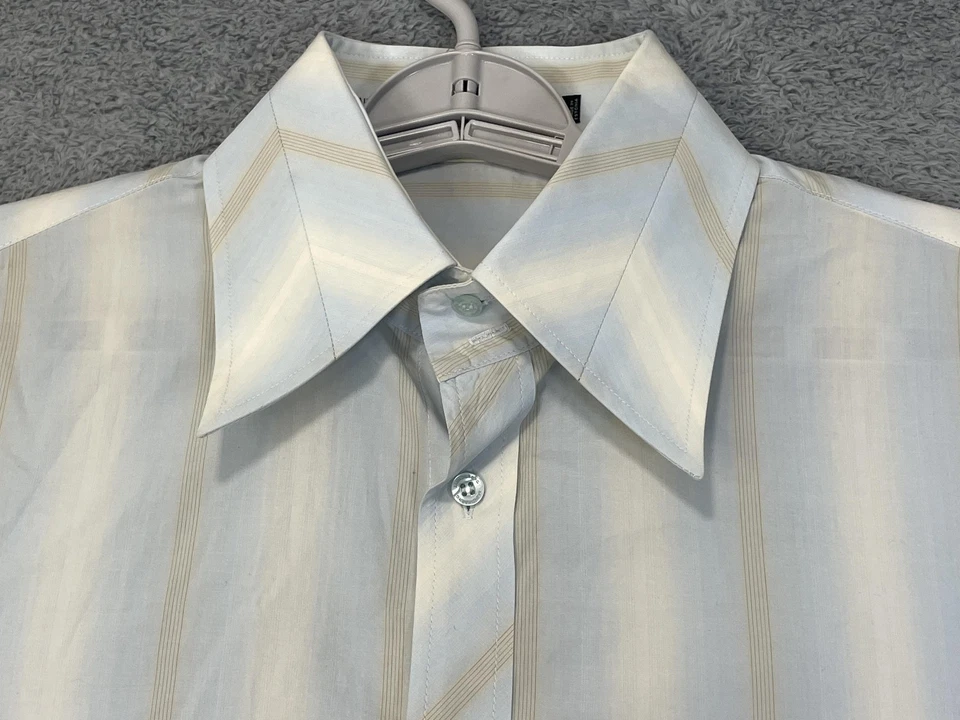 Camisa J Lindeberg Para Hombre Talla 52 Azul Blanco Rayas Manga Larga Vestido Abotonado Foto 2 de 4