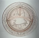 Mother Goose Pink Glass Plate Margery Daw Indiana Depression My Pretty Maid