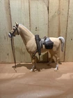 1965 Louis Marx Vintage Johnny West Thunderbolt Palomino Horse near COMPLETE!