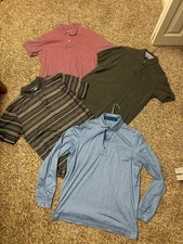 Men’s Size M Polo/Golf Shirt Lot Of 4 - Multi Brands - 3 Short, 1 Long Sleeve