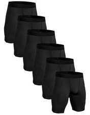 Compression Shorts Men Performance Sports Workout Athletic Large 6 Pack Black