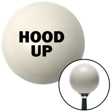 Black HOOD UP Ivory Shift Knob w/ M16x1.5 Insert Shifter Auto Manual Custom
