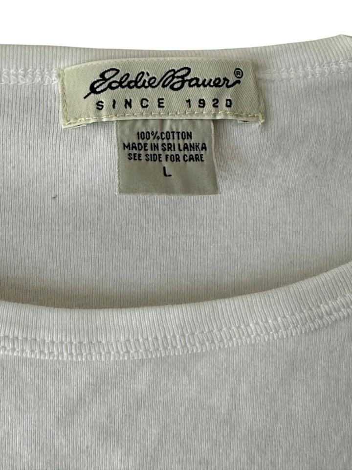 Camiseta Manga Corta Estampado Floral Eddie Bauer Vintage Años 90 100% Algodón L LEER Foto 3 de 4