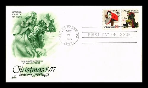 DR JIM STAMPS US COVER CHRISTMAS WASHINGTON PRAYING VALLEY FORGE FDC COMBO