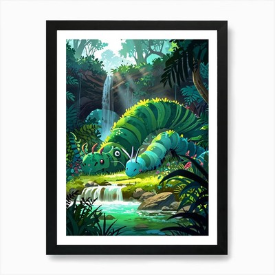 Raupe im Wald 1 Kunst Pri gerahmtes Wandbild Poster Leinwanddruck Bild