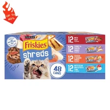 Purina Friskies Shreds Gravy Variety Pack, Wet Cat Food, 5.5 oz Cans (48 Count)