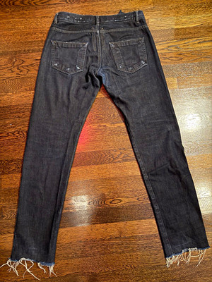 Rick Owens DRKSHDW Detroit Cut Waxed Black Jeans   Size 32   Olmar & Mirta Era