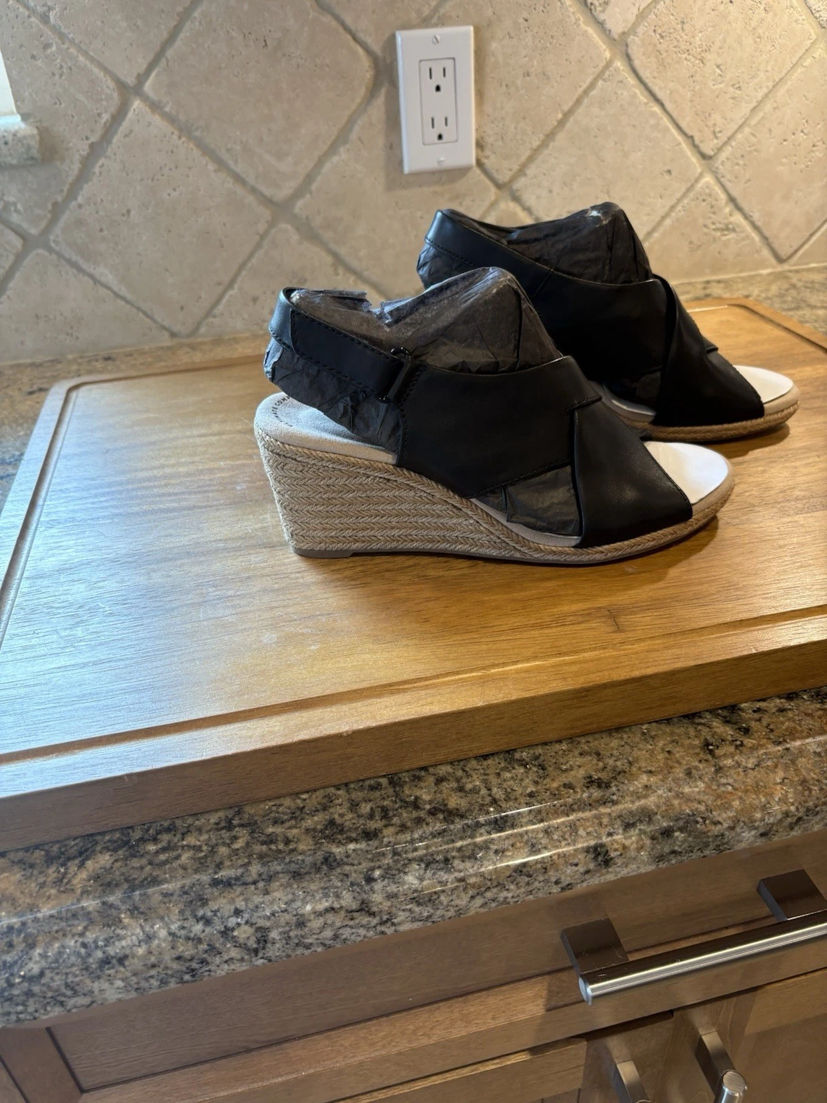 Clarks Collection Lafley Aline sandali neri in pelle taglia 9 nuovi con scatola