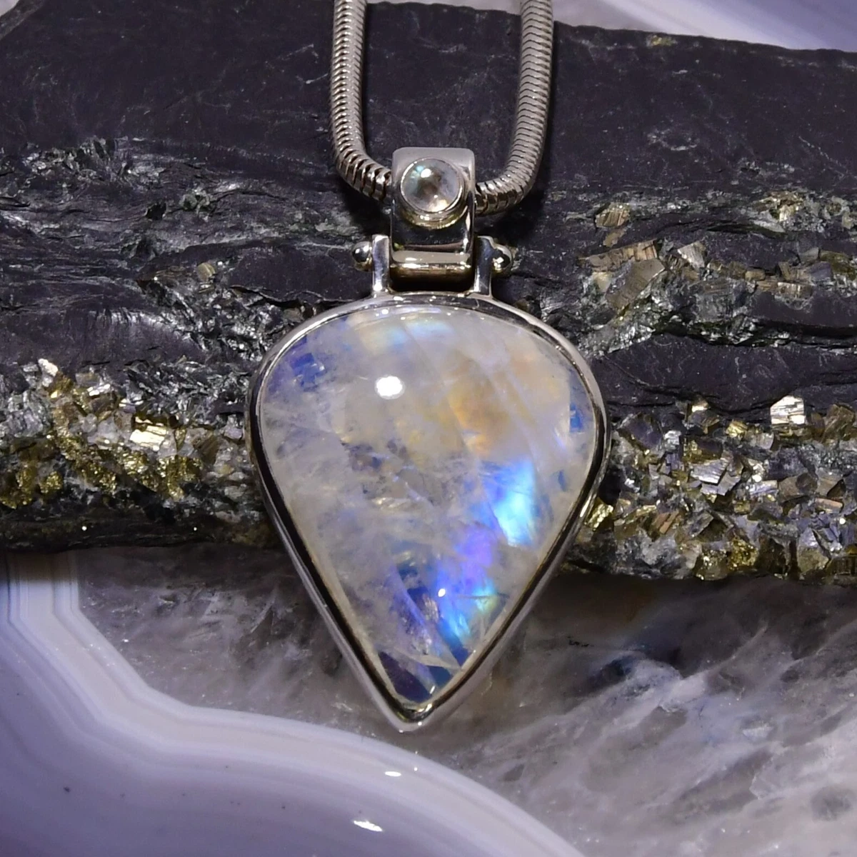 Handmade 925 Sterlingsilber Mehrfarbig Rutil Edelstein