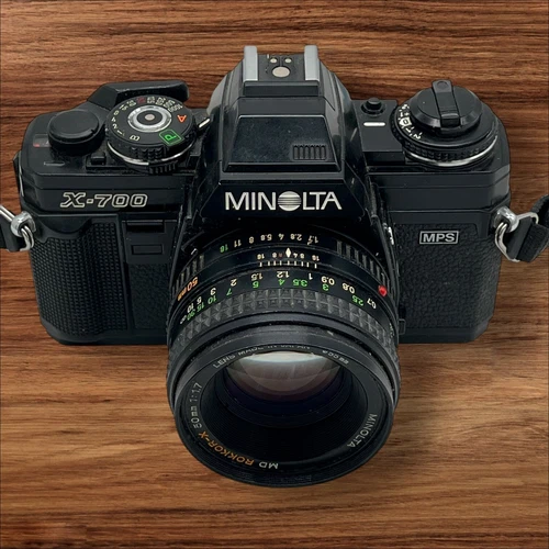 Minolta X-700 35mm SLR Film Camera w/ Rokkor 50mm f/1.7 Lens, Strap Tested✔✔