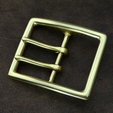 Heavy Duty Solid Brass Double Prong Belt Buckle Fits 48mm-50mm Waistband