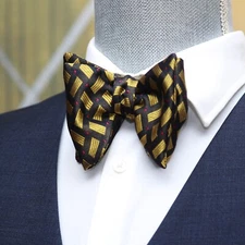 Men's Self-tied Bow Tie 100%Silk Big Butterfly Mustard Ornament S660