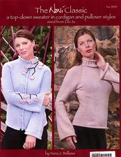 The Noni Classic Knitting Pattern #1304 Top-Down Pullover & Cardigans Women 2-2X