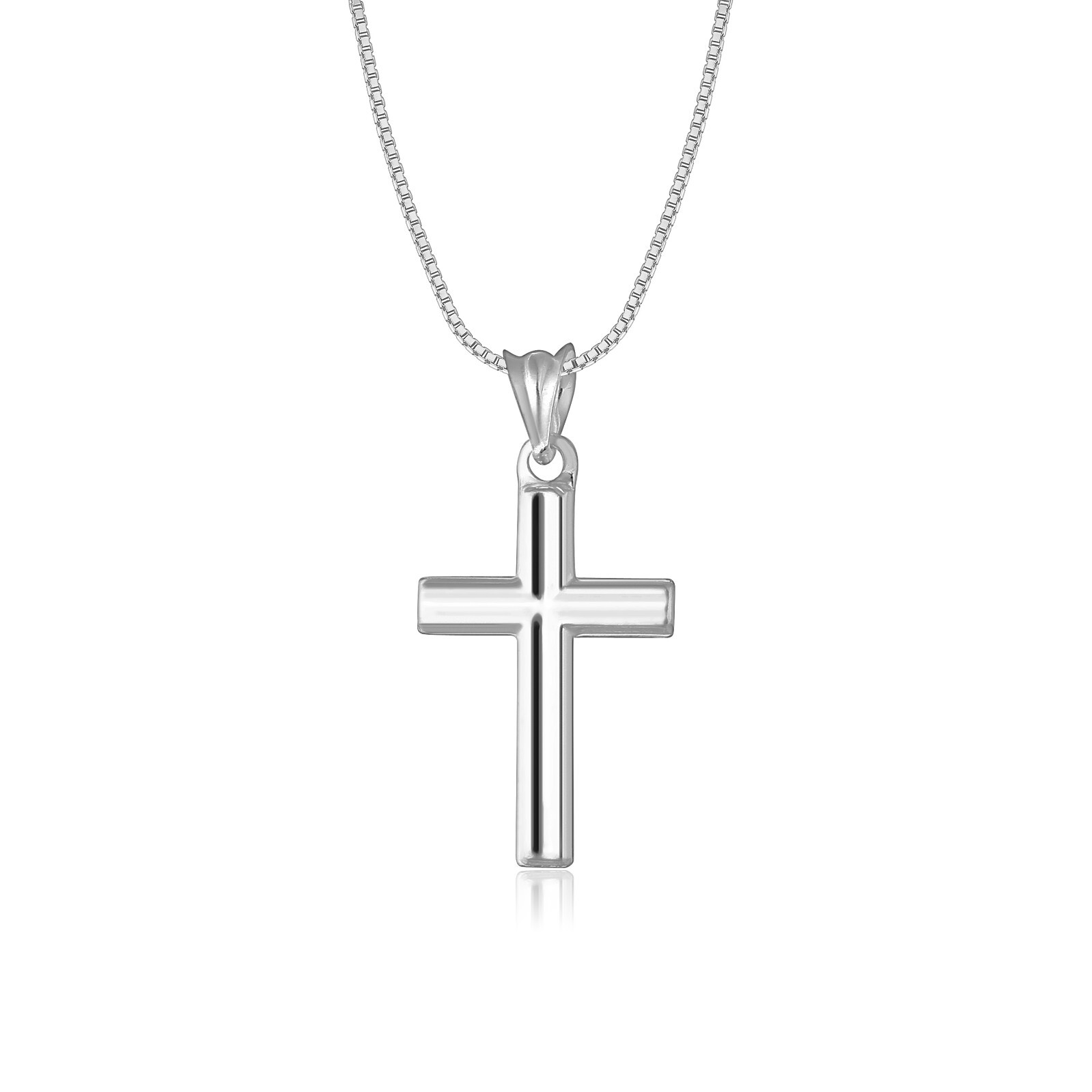 Kreuz Anhänger mit Kette Echt Silber 925 Längen frei wählbar Erwachsene Kinder