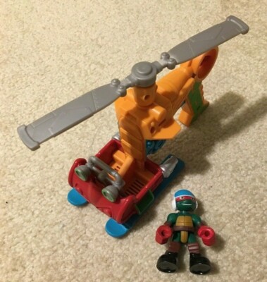 TMNT Ninja Turtles Raphael Helicopter Drop Copter Half Shell Heroes Toy Figure