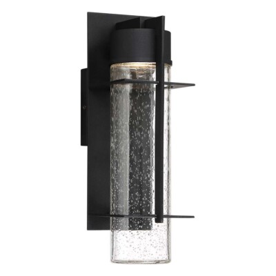 Wandleuchte Außenbereich Wandlampe Terrassenlampe Alu 1 flammig Glas schwarz LED