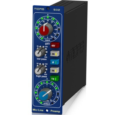 Midas 502 Microphone Preamplifier 500 Series Modular with Classic