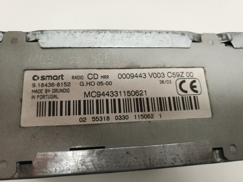 Original Smart ForTwo 450 452 Radio CD 0009443V003 mit Code - Bild 7 von 7