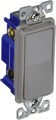 NEW Eaton 7504GY 4-Way Decorator Rocker Switch Gray 15A 120/277V LED CFL FAN