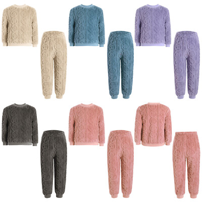 DE Mädchen Setzen Weich Nachtwäsche Baden Pyjamas Home Outfits Stehkragen Schlaf