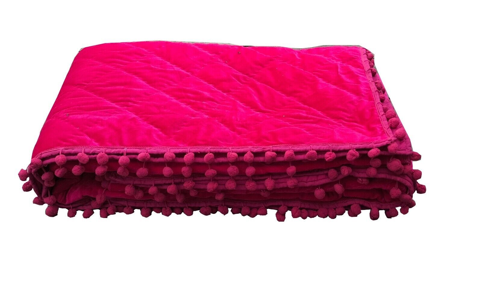 Terciopelo fucsia Edredón de terciopelo degradado Manta fucsia Edredón...