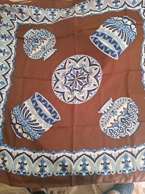 MARINELLA NAPOLI WOMEN'S SCARF 85X85CM 100% SILK MADE IN ITALY 