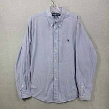 Polo Ralph Lauren Shirt Men's XL Button Down Long Sleeve Blue White Check graham