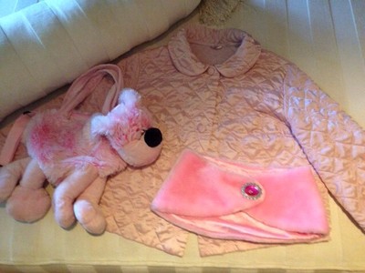 Mädchen Traum rosa Hunde Tasche Kragen Jussy 6-9Jahre Jacke #61