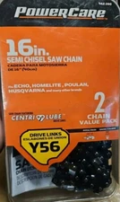 Power Care Chainsaw Chain 16" 462-280 (2-Pk) Fits Echo, Poulan, Homesite, Husqva
