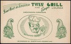 Vintage placemat TWIN GRILL Europa Lounge chef cornucopia Scranton Pennsylvania — photo 1