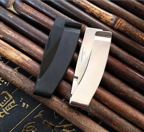 Mens Money Clip Folding Slim Stainless Steel EDC Tool Silver Black Cash Holder - Picture 3 of 7