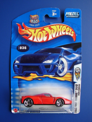 TWO Mattel Hot Wheels 2003 First Editions Enzo Ferrari Red