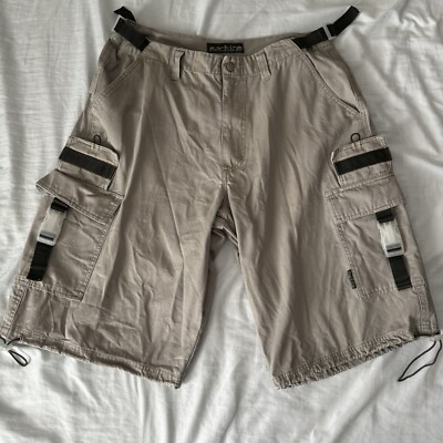 Vintage Machine Cargo Shorts sz 34 y2k baggy Parachute Rave Hip