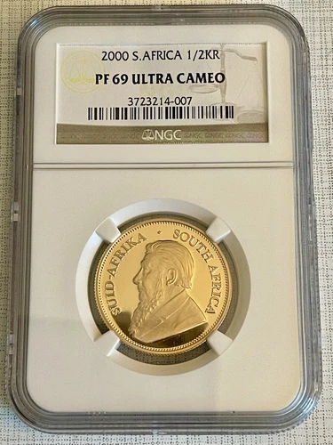 South Africa 2000 1/2 Krugerrand 1/2 oz Gold NGC PF69 ULTRA CAMEO Sku# 2256