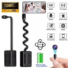 WiFI Mini Camera Adjustable Lens Line 1080P HD Remote Viewing Home Security Cam