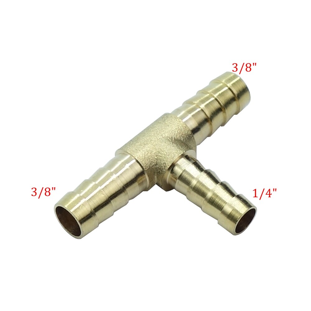 3/8" x 3/8" x 1/4" Hose ID Brass Hose Barb Reducing Tee T Reducer eBay