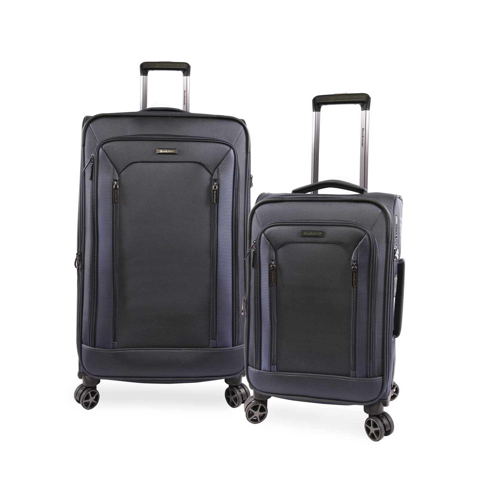 Brookstone Luggage Elswood 2pc Softside Spinner Luggage, Navy, 2 Piece Set