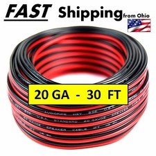 Audiopipe 30' Feet 20 GA Gauge Red Black 2 Conductor Speaker Wire Audio Cable