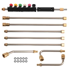 4000PSI Pressure Washer Extension Lance Gutter Cleaner Rods 97in 6 Wands 6 Tips