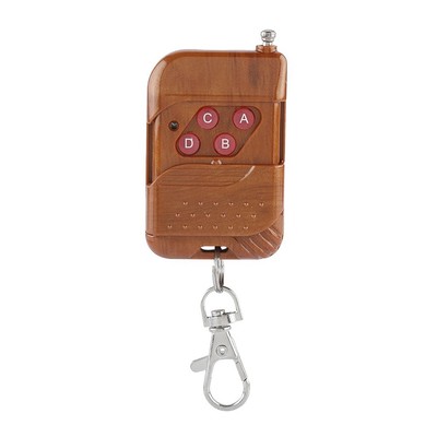 433MHz 1~4 Channel RF Mahogany Wireless Remote Control Transmitter 4 Buttons Fit