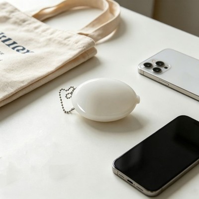 Flexible Silicone Change Purse Keychain Coin Wallet For Commuters And Travel