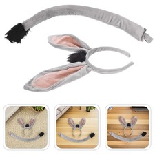 Lightweight Donkey Costume Animal Ears Headband and Tail Versatile Accessory