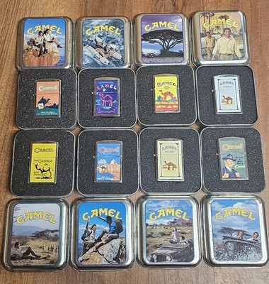 Vtg Camel Lighters Cigarette Tobacco Collectable Set Of 8 Rare 1990s PLEASE READ