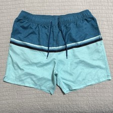Burnside Men's Blue Colorblock Swim Shorts Size Large