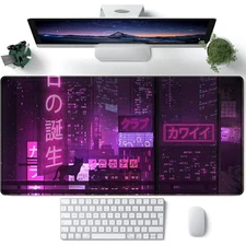 Purple Gaming Mouse pad Japanese Desk Mat XXL Extended Anime gaming