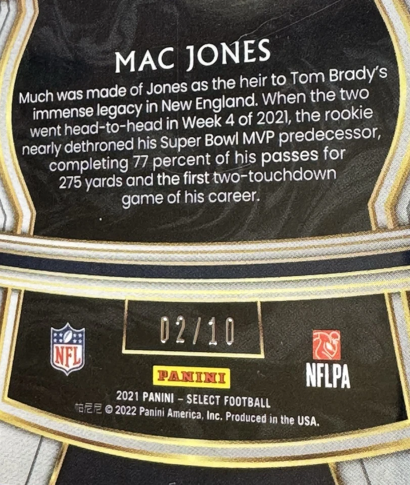 2021 Select Mac Jones Rookie Selections Gold Prizm /10 PSA 10 POP 3  49ERS SSP! - Image 3 of 4