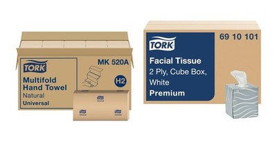 Tork Multifold Hand Towel H2, Natural - 16 x 250 Sheets (MK520A) + Tork... 